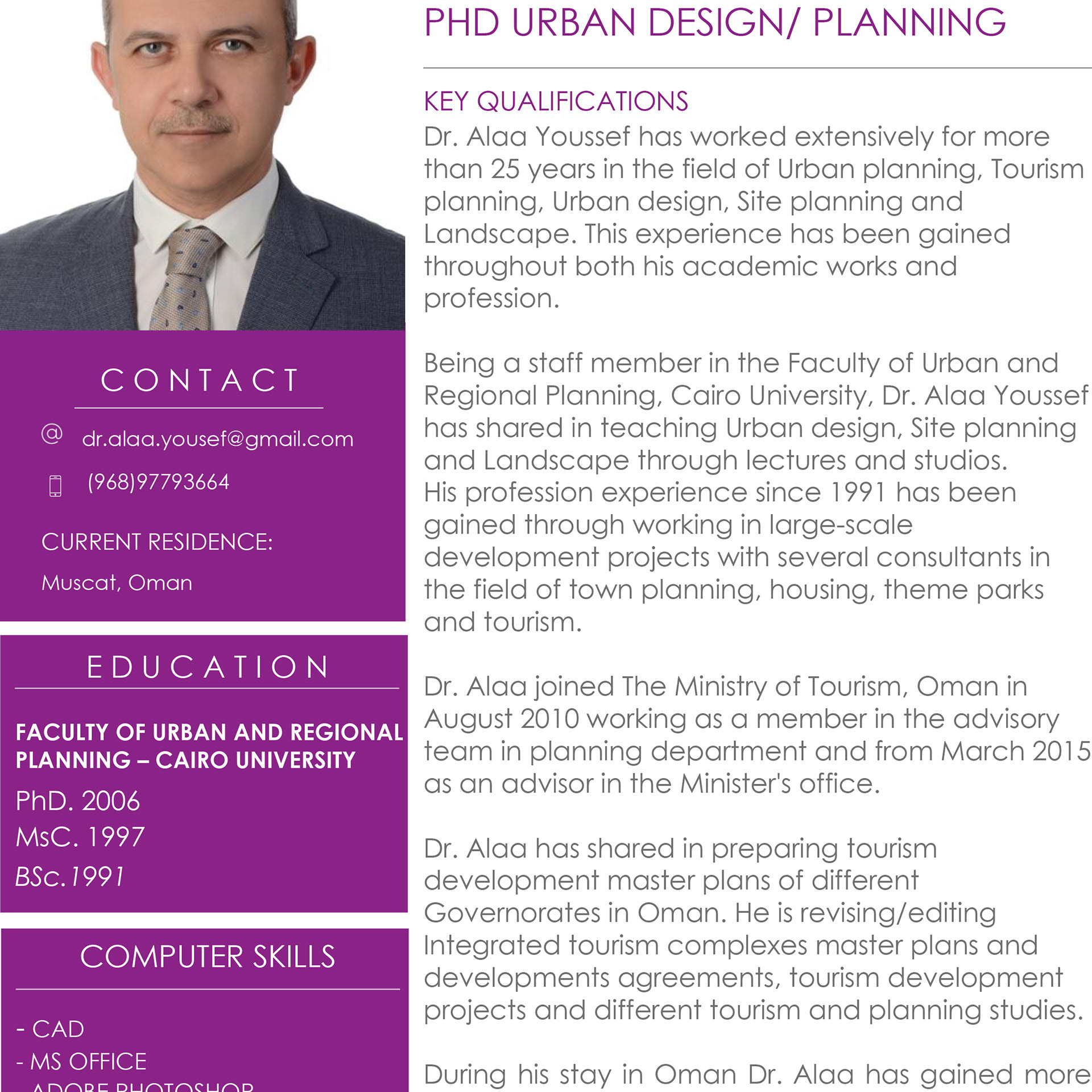 Dr. Alaaeldin Youssef - PhD in Planning and Urban Design